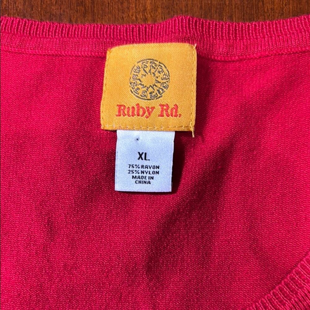 Ruby Rd Red Boxy Sleeveless Tank Top - Picture 2 of 4